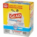 Bsc Preferred Glad ForceFlex Trash Bags - 13 Gallon, White, 100PK S-14766